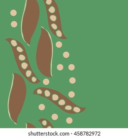 Seamless   vertical   pattern of  stylized floral motif, doodles,  spot, hole, peas, pods, ellipses, copy space . Hand drawn.