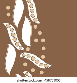 Seamless   vertical   pattern of  stylized floral motif, doodles,  spot, hole, peas, pods, ellipses, copy space . Hand drawn.