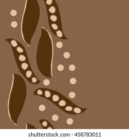 Seamless   vertical   pattern of  stylized floral motif, doodles,  spot, hole, peas, pods, ellipses, copy space . Hand drawn.