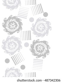 Seamless  vertical  pattern of  stylized floral motif, halftone.