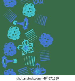 Seamless    vertical  pattern of  stylized floral motif,halftone.