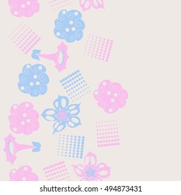 Seamless    vertical  pattern of  stylized floral motif,halftone.