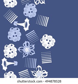 Seamless    vertical  pattern of  stylized floral motif,halftone.