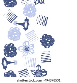 Seamless    vertical  pattern of  stylized floral motif,halftone.