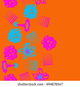 Seamless    vertical  pattern of  stylized floral motif,halftone.