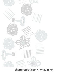 Seamless    vertical  pattern of  stylized floral motif,halftone.