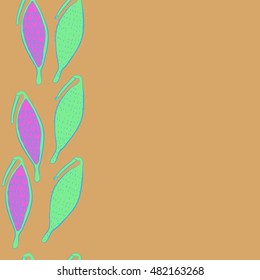 Seamless   vertical  pattern of  stylized    fruits . Hand drawn.