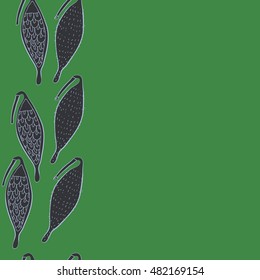 Seamless   vertical  pattern of  stylized    fruits . Hand drawn.
