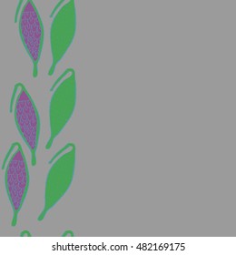 Seamless   vertical  pattern of  stylized    fruits . Hand drawn.