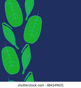 Seamless  vertical pattern with  stylized    fruits, leaves, copy space. Hand drawn.