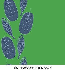 Seamless  vertical pattern with  stylized    fruits, leaves, copy space. Hand drawn.