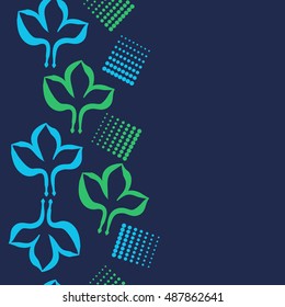 Seamless vertical pattern of stylized gothic lily, halftone.