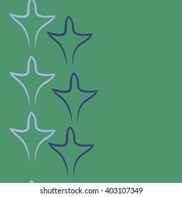 Seamless vertical pattern of stylized  motif,gothic lily,leaves, floral,copy space. Hand drawn.
