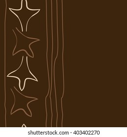 Seamless vertical pattern of stylized  motif,gothic lily,leaves, stripes, floral. Hand drawn.