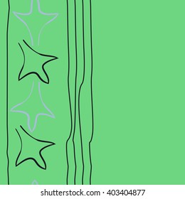 Seamless vertical pattern of stylized  motif,gothic lily,leaves, stripes, floral. Hand drawn.