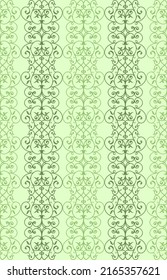 Seamless vertical pattern in vintage style in green tones.