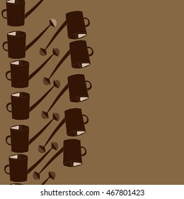 Seamless  vertical   pattern of watering can, doodles,  object,ellipses  . Hand drawn.
