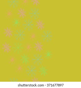 Seamless  vertical  pattern  of  winter  motif, doodles, snowflakes, zigzag, stripes, copy space . Hand drawn.