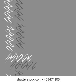 Seamless vertical pattern of zodiac  motif, zigzags,aquarius,  copy space. Hand drawn.