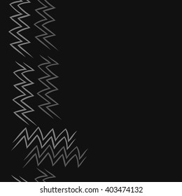 Seamless vertical pattern of zodiac  motif, zigzags,aquarius,  copy space. Hand drawn.