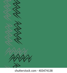Seamless vertical pattern of zodiac  motif, zigzags,aquarius,  copy space. Hand drawn.