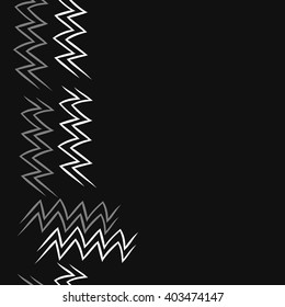 Seamless vertical pattern of zodiac  motif, zigzags,aquarius,  copy space. Hand drawn.
