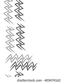 Seamless vertical pattern of zodiac  motif, zigzags,aquarius,  copy space. Hand drawn.