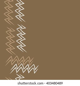 Seamless vertical pattern of zodiac  motif, zigzags,aquarius,  copy space. Hand drawn.