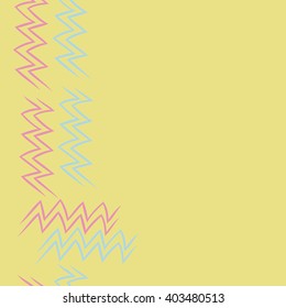 Seamless vertical pattern of zodiac  motif, zigzags,aquarius,  copy space. Hand drawn.