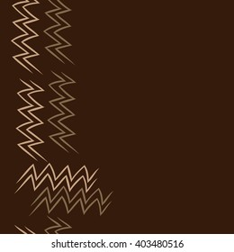 Seamless vertical pattern of zodiac  motif, zigzags,aquarius,  copy space. Hand drawn.
