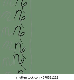 Seamless vertical  pattern of zodiac signs motif,scorpio,capricorn, stripe, object, copy space. Hand drawn.