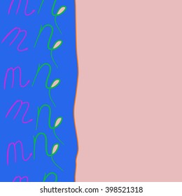 Seamless vertical  pattern of zodiac signs motif,scorpio,capricorn, stripe, object, copy space. Hand drawn.