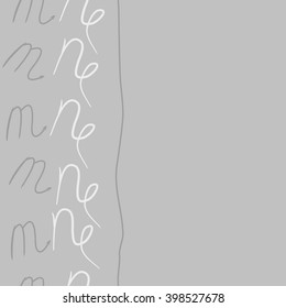 Seamless vertical  pattern of zodiac signs motif,scorpio,capricorn, stripe, object, copy space. Hand drawn.
