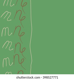 Seamless vertical  pattern of zodiac signs motif,scorpio,capricorn, stripe, object, copy space. Hand drawn.