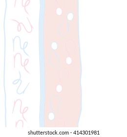 Seamless vertical  pattern of zodiac signs, doodles, object,capricorn,copy space ,lions, stripes. Hand drawn.
