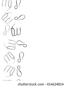 Seamless vertical  pattern of zodiac signs, doodles, object,virgo,copy space ,lions. Hand drawn.