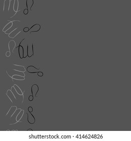 Seamless vertical  pattern of zodiac signs, doodles, object,virgo,copy space ,lions. Hand drawn.