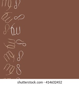 Seamless vertical  pattern of zodiac signs, doodles, object,virgo,copy space ,lions. Hand drawn.