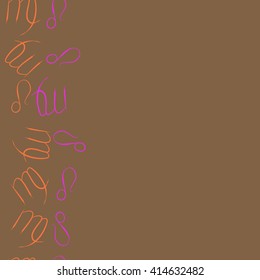 Seamless vertical  pattern of zodiac signs, doodles, object,virgo,copy space ,lions. Hand drawn.