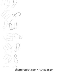 Seamless vertical  pattern of zodiac signs, doodles, object,virgo,copy space ,lions. Hand drawn.