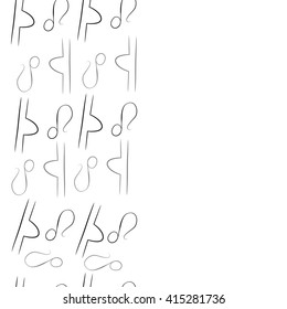 Seamless vertical pattern of zodiac signs, doodles, object,libra,lions,copy space. Hand drawn.