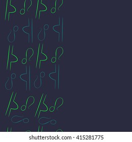Seamless vertical pattern of zodiac signs, doodles, object,libra,lions,copy space. Hand drawn.