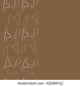 Seamless vertical pattern of zodiac signs, doodles, object,libra,lions,copy space. Hand drawn.