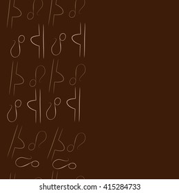 Seamless vertical pattern of zodiac signs, doodles, object,libra,lions,copy space. Hand drawn.