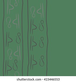 Seamless vertical pattern of zodiac signs, doodles, object,libra,lions,stripes, copy space. Hand drawn.