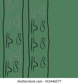 Seamless vertical pattern of zodiac signs, doodles, object,libra,lions,stripes, copy space. Hand drawn.