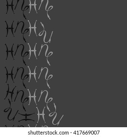 Seamless  vertical pattern of zodiac signs, doodles, object,pisces,capricorn, copy space. Hand drawn.