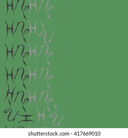 Seamless  vertical pattern of zodiac signs, doodles, object,pisces,capricorn, copy space. Hand drawn.