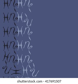 Seamless  vertical pattern of zodiac signs, doodles, object,pisces,capricorn, copy space. Hand drawn.