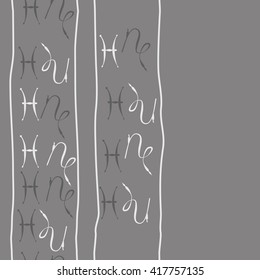 Seamless  vertical pattern of zodiac signs, doodles, object,pisces,capricorn, stripes, copy space. Hand drawn.